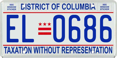 DC license plate EL0686