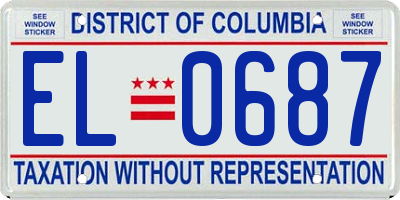 DC license plate EL0687