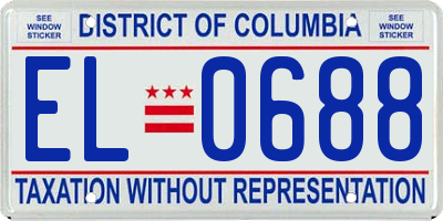 DC license plate EL0688