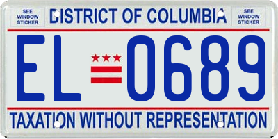 DC license plate EL0689