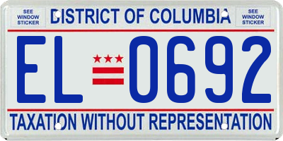 DC license plate EL0692