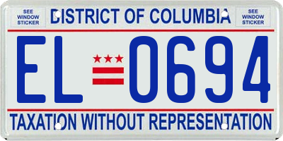 DC license plate EL0694