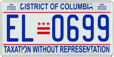 DC license plate EL0699