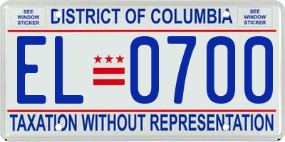 DC license plate EL0700