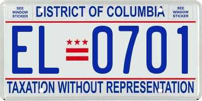 DC license plate EL0701