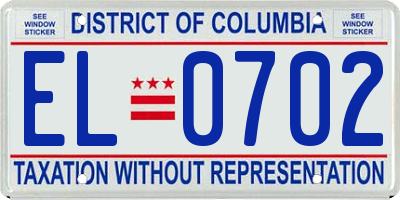 DC license plate EL0702