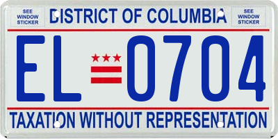 DC license plate EL0704