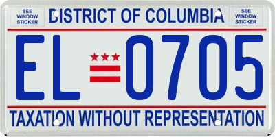 DC license plate EL0705