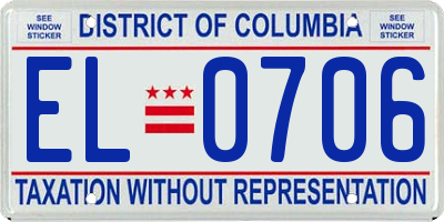 DC license plate EL0706