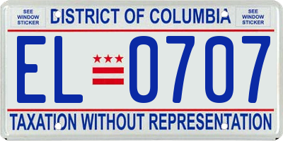 DC license plate EL0707