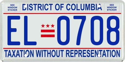 DC license plate EL0708