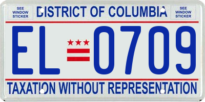 DC license plate EL0709