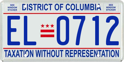 DC license plate EL0712