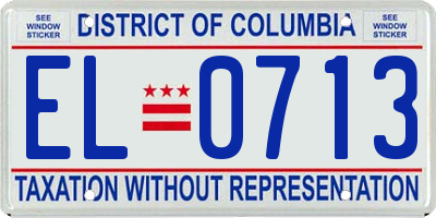 DC license plate EL0713