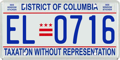 DC license plate EL0716