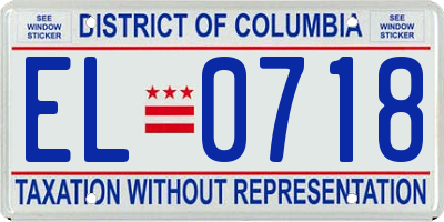 DC license plate EL0718