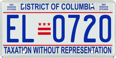 DC license plate EL0720