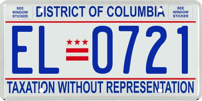 DC license plate EL0721