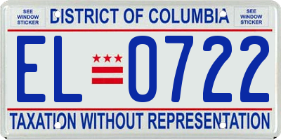 DC license plate EL0722