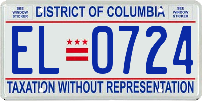 DC license plate EL0724