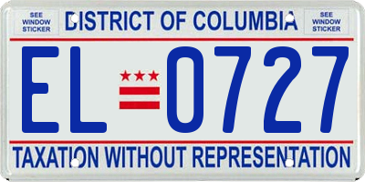 DC license plate EL0727