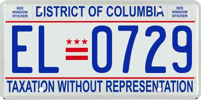 DC license plate EL0729