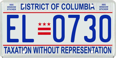 DC license plate EL0730