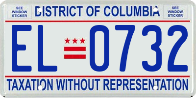 DC license plate EL0732