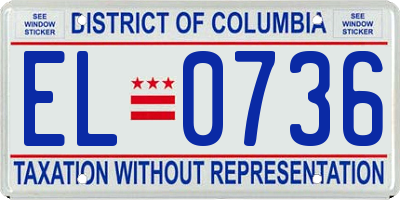 DC license plate EL0736