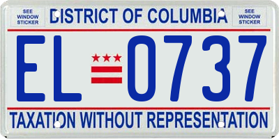 DC license plate EL0737