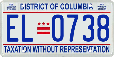 DC license plate EL0738