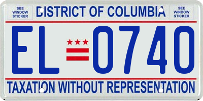 DC license plate EL0740