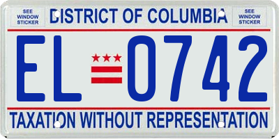 DC license plate EL0742