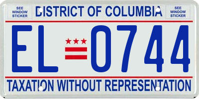 DC license plate EL0744