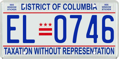 DC license plate EL0746