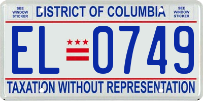 DC license plate EL0749