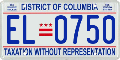 DC license plate EL0750