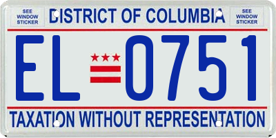 DC license plate EL0751