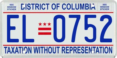 DC license plate EL0752