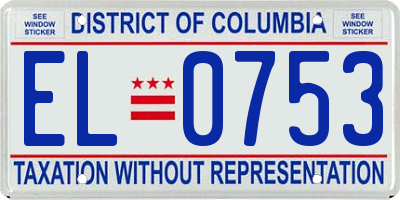 DC license plate EL0753