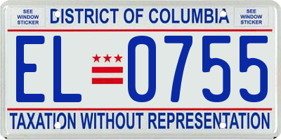 DC license plate EL0755