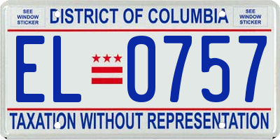 DC license plate EL0757