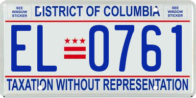 DC license plate EL0761