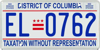 DC license plate EL0762