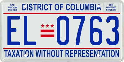 DC license plate EL0763