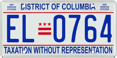 DC license plate EL0764