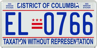 DC license plate EL0766