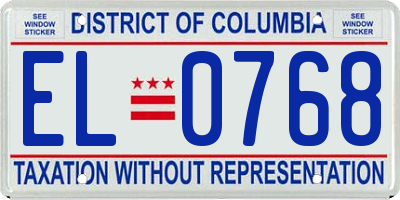 DC license plate EL0768