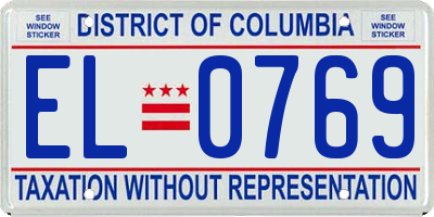 DC license plate EL0769