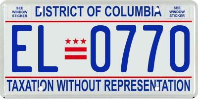 DC license plate EL0770